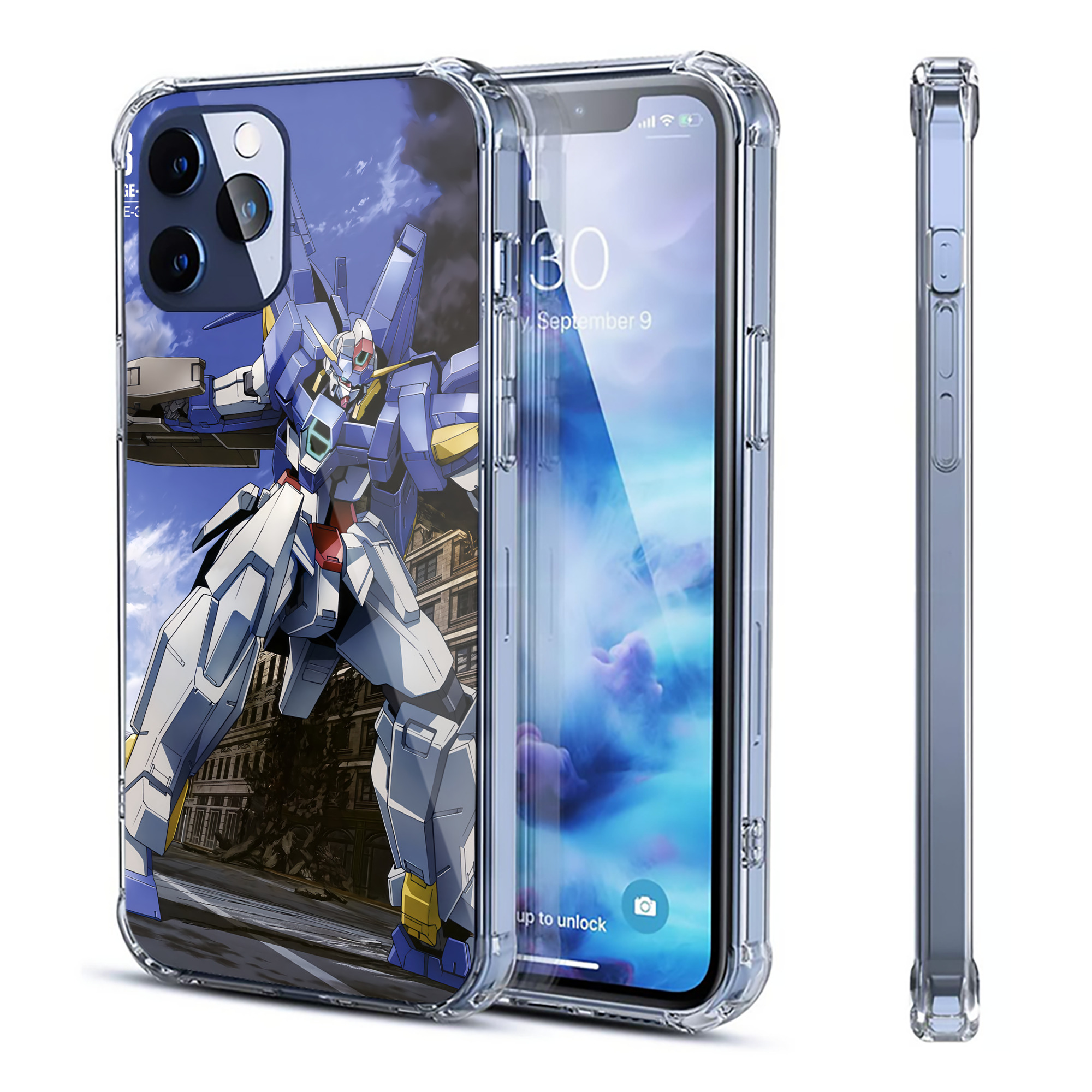 （画像用） 機動戦士ガンダム Mobile Suit Gundam 【iPhone 12シリーズ対応】透明スマホケース（クリアソフトケース）